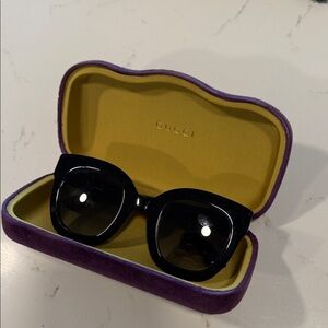 Gucci Black Sunglasses with Purple Case